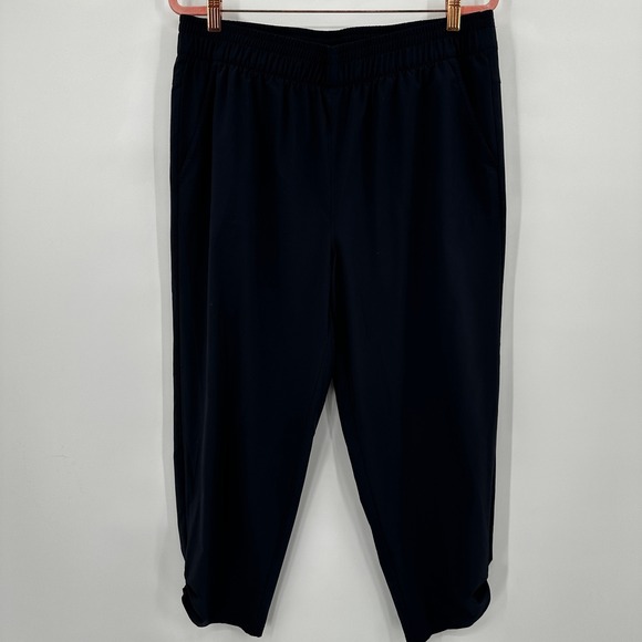 T by Talbots Women's Navy Blue Capris Size Large Elastic Waist Casual Pants - Picture 5 of 10